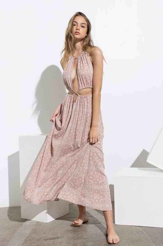 Camila Braid Strap Cross Maxi Dress