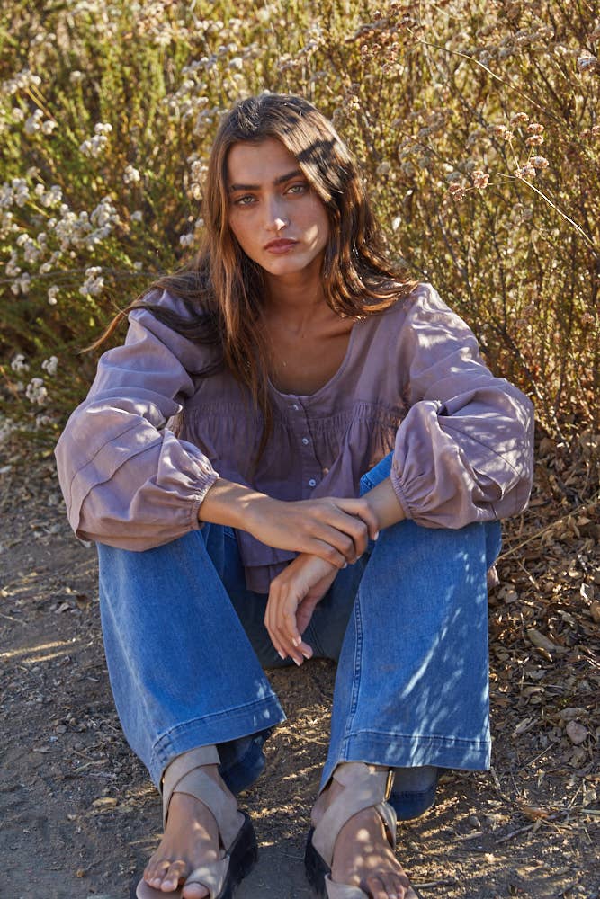 Ruffle and Grace Button-Down Top
