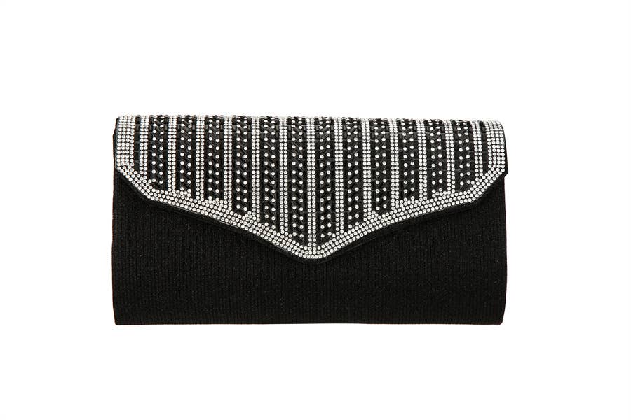 Ladies Fabric Rhinestone Clutch Evening Handbag