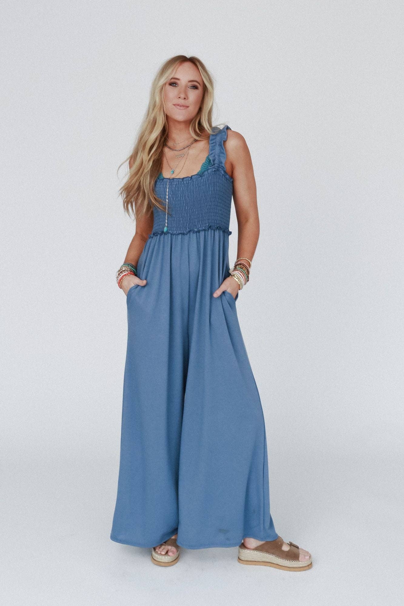 Nothing Compares Smocked Ruffle Jumpsuit