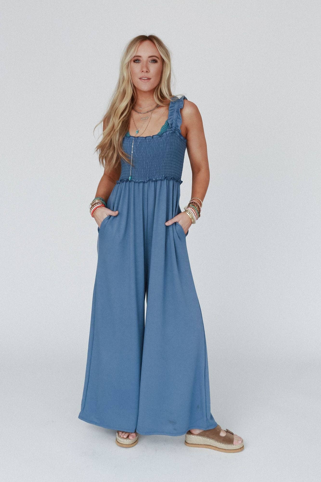 Nothing Compares Smocked Ruffle Jumpsuit