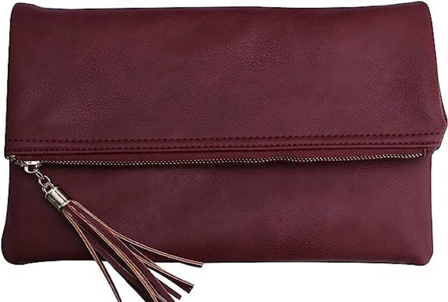 Pamela Envelope Zipper Clutch/Crossbody With Tassel