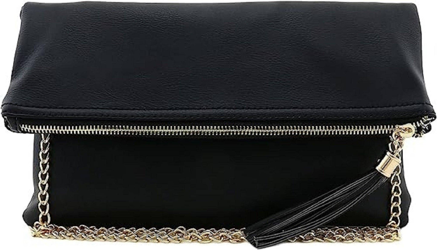 Pamela Envelope Zipper Clutch/Crossbody With Tassel