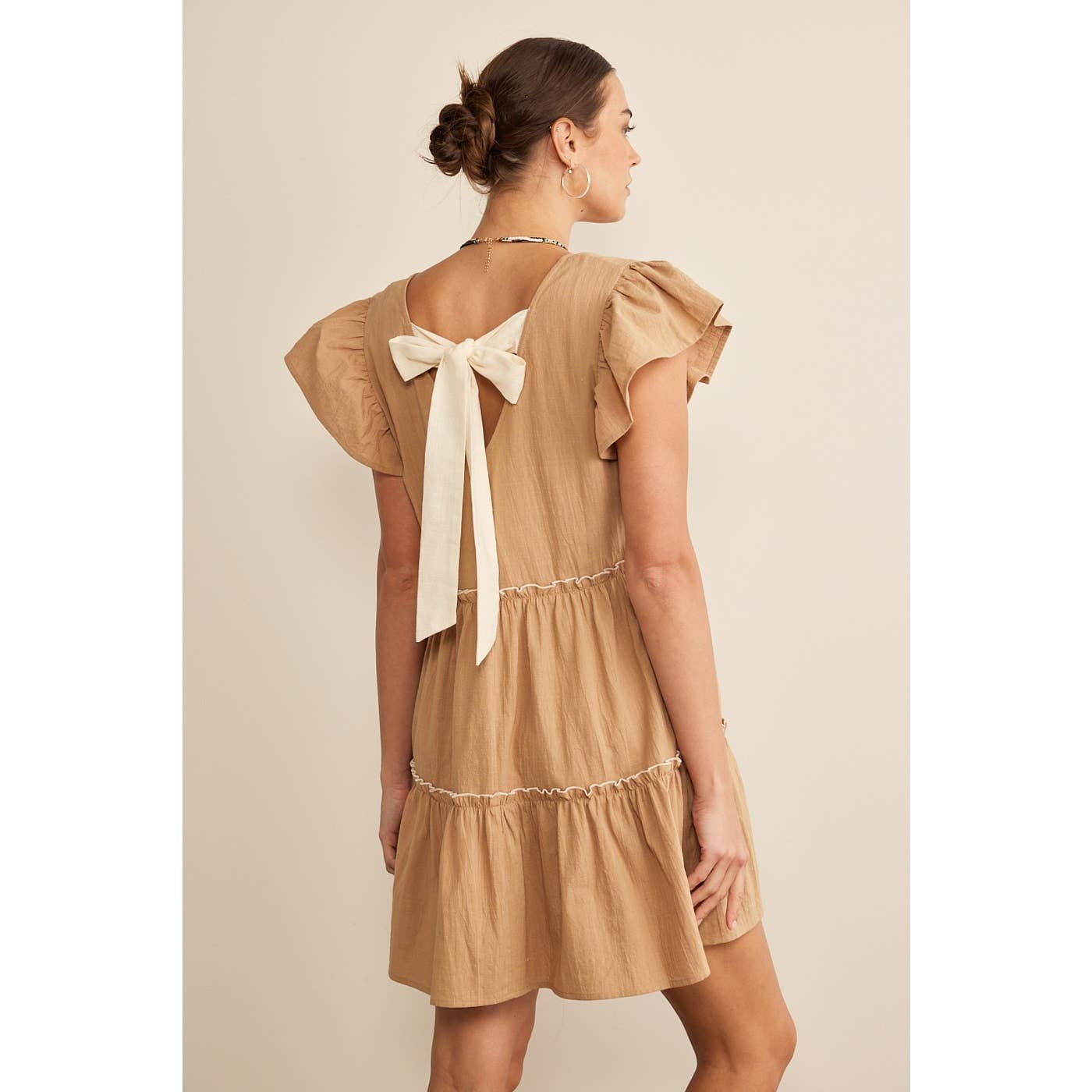 RIBBON TIERED BABYDOLL DRESS