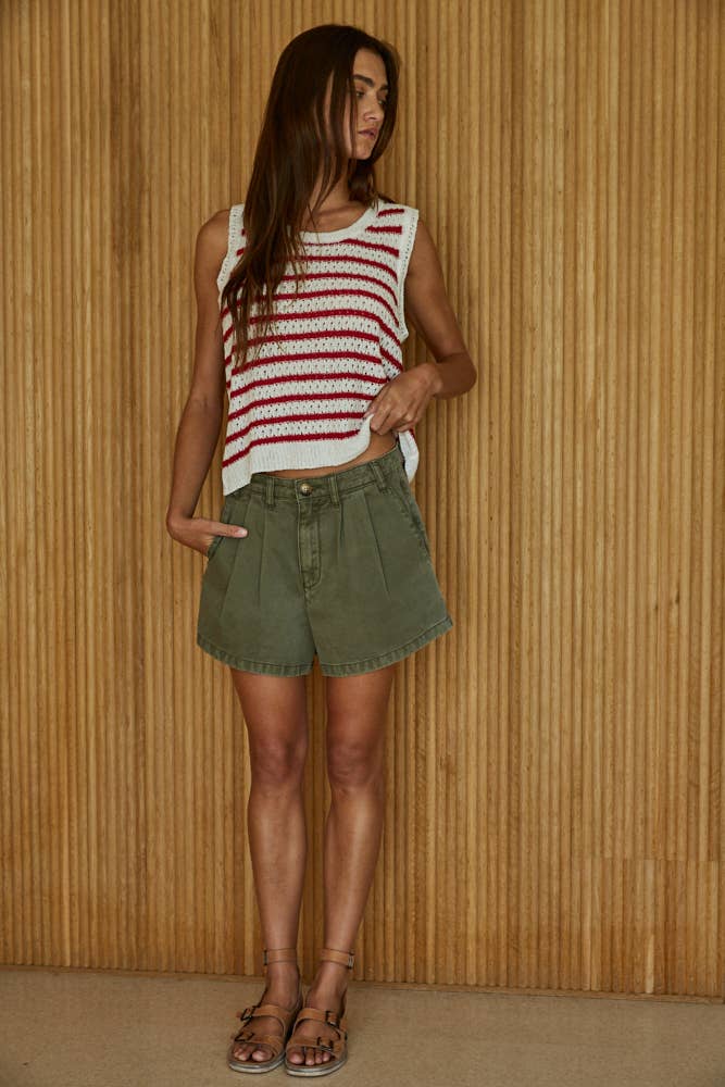 Knit Sweater Striped Sleeveless Top